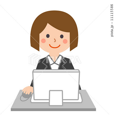 女性会社員パソコンで仕事 11115586