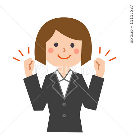 女性会社員ガッツポーズ 女性会社員ガッツポーズ 11115587