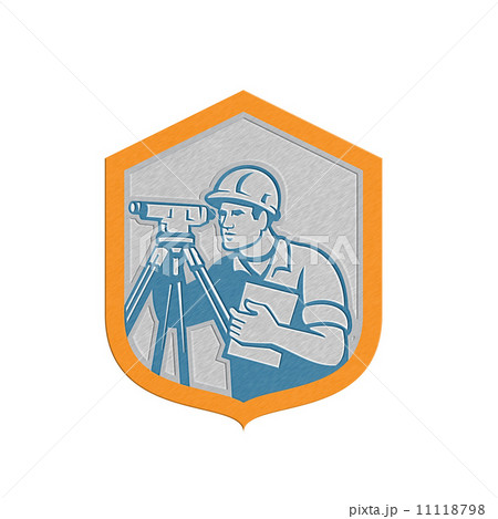 Metallic Surveyor Geodetic Engineer Survey Theodolite Shield Retro Metallic Surveyor Geodetic Engineer Survey Theodolite Shield Retro 11118798