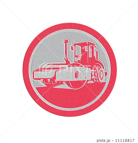 Metallic Road Compactor Circle Retro Metallic Road Compactor Circle Retro 11118817