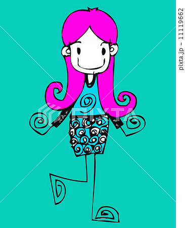 Cute cartoon people man and woman in Jaidee Family Style 11119662