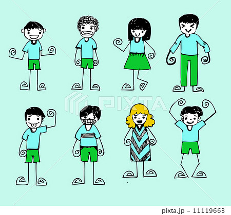 Cute happy cartoon kids 11119663