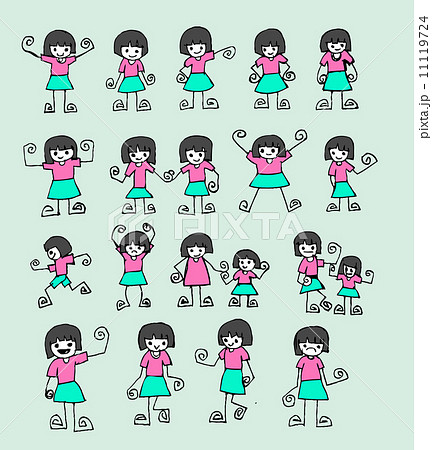 Cute cartoon people man and woman in Jaidee Family Style 11119724