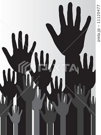 colorful silhouette hands background design 11120477