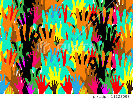 colorful silhouette hands background design 11122098