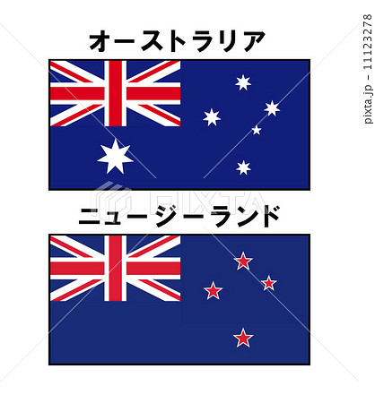 オーストラリアとニュージーランドの国旗のイラスト素材