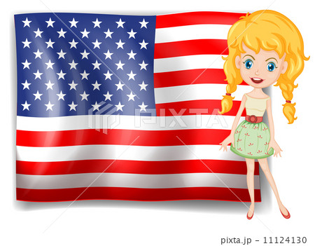 A pretty blonde and the USA flag A pretty blonde and the USA flag 11124130