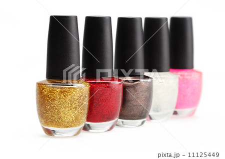 colorful nail polish set on white background isolated colorful nail polish set on white background isolated 11125449