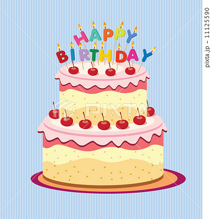 Vector Happy Birthday Card Birthday Cake のイラスト素材 11125590 Pixta