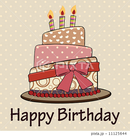 Vector birthday cake vintage style.  11125644