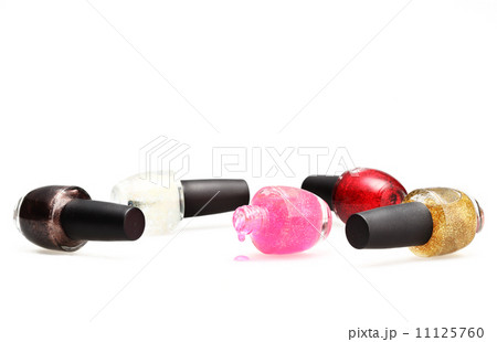 colorful nail polish set on white background isolated colorful nail polish set on white background isolated 11125760