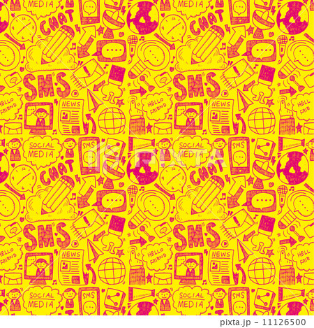 seamless doodle communication pattern 11126500