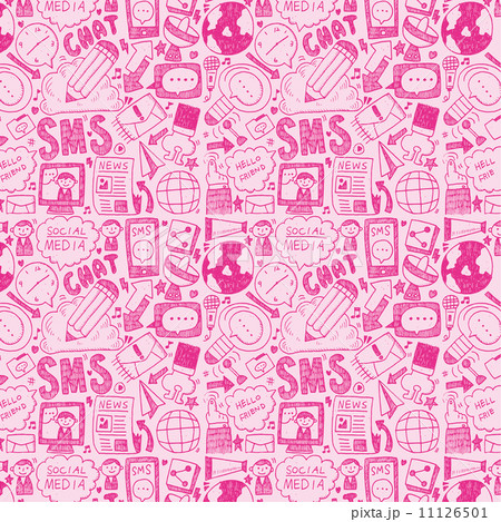seamless doodle communication pattern 11126501