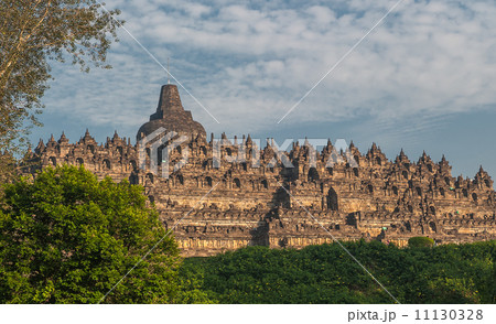 Borobudur temple at sunrise, Java, Indonesia 11130328