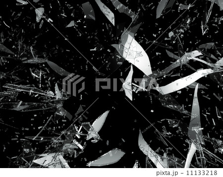Shattered or damaged pieces of glass isolated 11133218