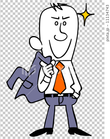 ジャケットを肩にかけるビジネスマン  11134743