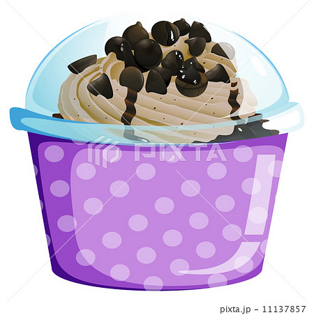 A lavender disposable cup with a cake inside A lavender disposable cup with a cake inside 11137857