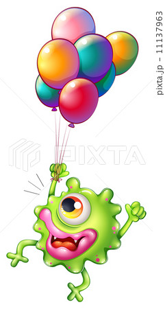 A monster with colourful balloons 11137963