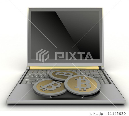 Bitcoins with laptop computer 11145020