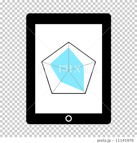 Radar chart reflected on tablet 11145976