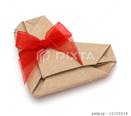 Origami recycle paper heart with bow tie 11155514