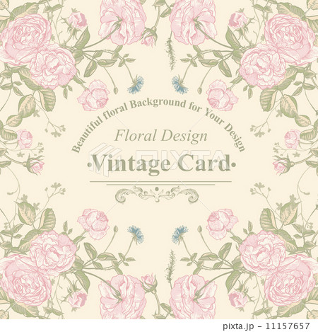 Vector floral greeting card with blossom roses 11157657