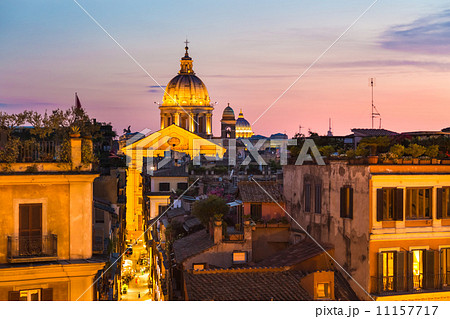 Cityscape of Rome, Italy in sunset. 11157717