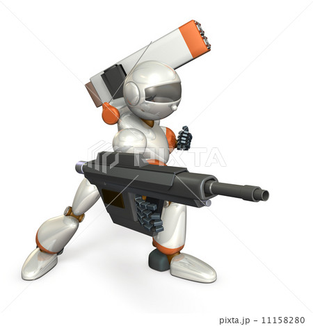 突撃するロボット兵のイラスト素材 突撃するロボット兵のイラスト素材