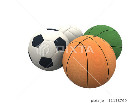 four sporting balls in 3d 11158769