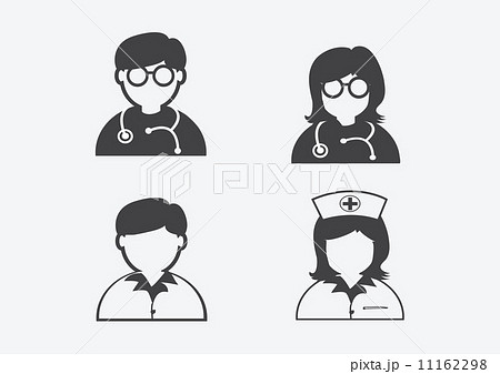 Doctor Nurse   Patient Sick Icon Sign Symbol Pictogram 11162298