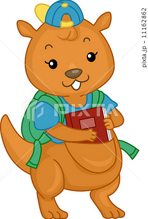Kangaroo Student with Book on Pouch Kangaroo Student with Book on Pouch 11162862