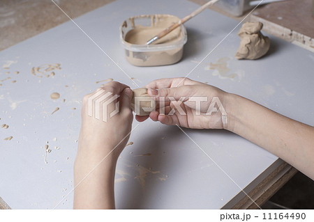 Girl make toyfrom clay Girl make toyfrom clay 11164490