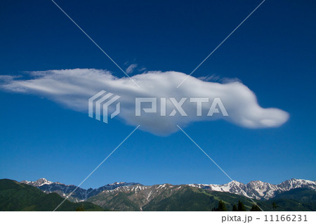 北アルプスと面白い形の雲 北アルプスと面白い形の雲 11166231