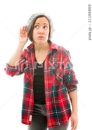 Young woman trying to listen Young woman trying to listen 11166869