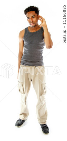Attractive afro-american man posing in studio Attractive afro-american man posing in studio 11166885