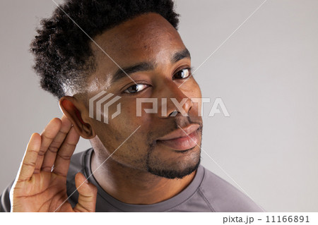 Attractive afro-american man posing in studio 11166891