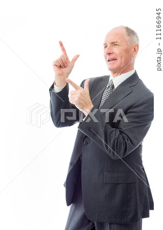 Businessman pointing upward 11166945