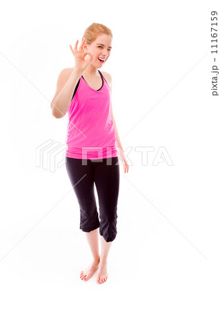 Young woman showing ok sign Young woman showing ok sign 11167159