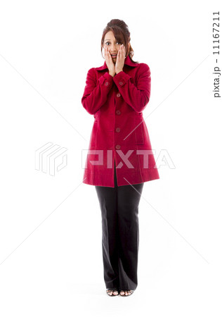 Indian young woman scared with head in hands Indian young woman scared with head in hands 11167211