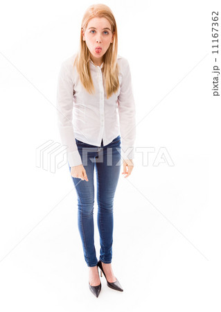 Young woman sticking out her tongue 11167362
