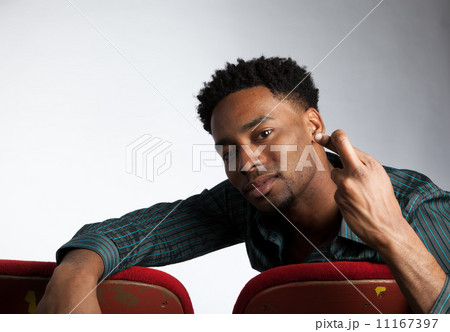 Attractive afro-american man posing in studio 11167397