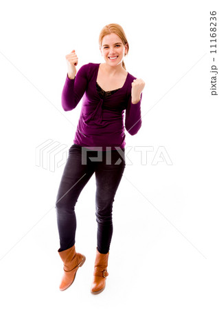 Young woman celebrating success 11168236