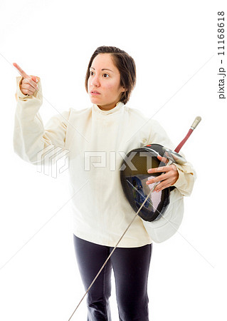 Female fencer showing something 11168618