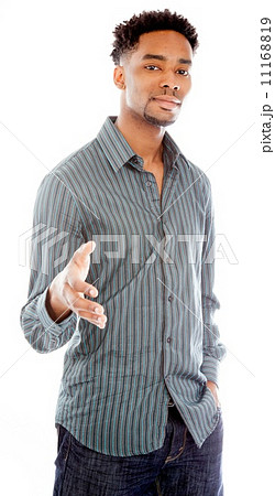 Attractive afro-american man posing in studio 11168819