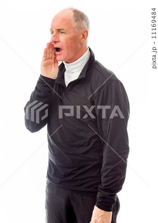 Senior man whispering Senior man whispering 11169484