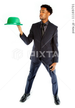 Attractive afro-american business man posing in studio 11169701