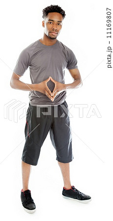 Attractive afro-american man posing in studio 11169807