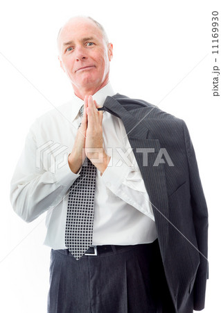 Businessman greeting with hands clasped 11169930