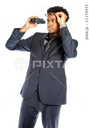 Attractive afro-american business man posing in studio 11170443