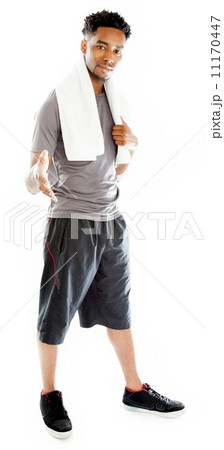 Attractive afro-american man posing in studio Attractive afro-american man posing in studio 11170447